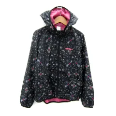 アディダスネオ adidas neo ジャケット パーカー ミドル丈 総柄 ジップアップ ロゴ刺繍 S 黒 ブラック /SY26