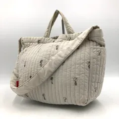 ROOTOTE スヌーピー 2WAY キルティングバッグ 刺繍 マミールー ベージュ