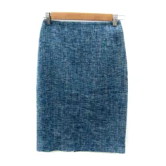 ユナイテッドアローズ UNITED ARROWS タイトスカート ミモレ丈 スリット マルチカラー 36 S 青 ブルー /SY12