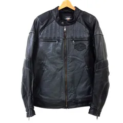 美品◆HARLEY DAVIDSON ハーレーダビッドソン シングルライダース ジャケット 牛革 山羊革 切替 レザージャケット バイク バイカー メンズ