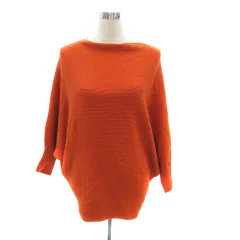 23区 オンワード樫山 ニット セーター ボートネック 長袖 ドルマンスリーブ 38 M オレンジ /HO45