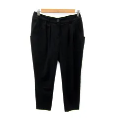 ナチュラルビューティーベーシック NATURAL BEAUTY BASIC クロップドパンツ 七分丈 無地 XS 黒 ブラック /SY14