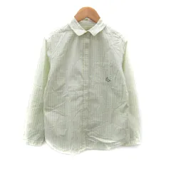 クロコダイル CROCODILE カジュアルシャツ 長袖 チェック柄 刺繍 マルチカラー L 黄 イエロー 白 ホワイト /SY8