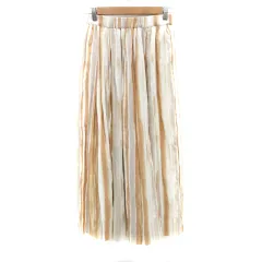 ロペピクニック ROPE Picnic フレアスカート ロング丈 マキシ丈 ストライプ柄 38 M マルチカラー オフホワイト /HO5
