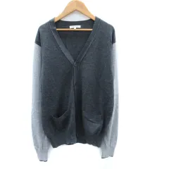 グローバルワーク GLOBAL WORK ニットカーディガン ミドル丈 Vネック 切替 L グレー /SM14