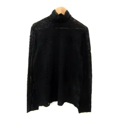 ロペ ROPE カットソー 長袖 ハイネック 総レース シースルー 36 S 黒 ブラック /SY33