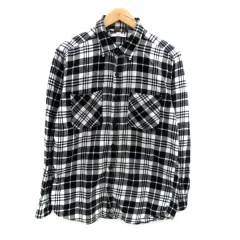 エドウィン EDWIN ネルシャツ カジュアルシャツ 長袖 チェック柄 M 黒 ブラック オフホワイト /HO29