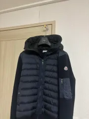 新モデル/デパート/L MONCLER WHO フード ニットダウン ネイビー Lサイズ