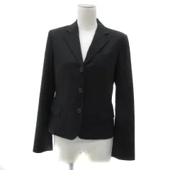 ラルフローレン RALPH LAUREN テーラードジャケット ミドル丈 シングルボタン 総裏地 無地 9 黒 ブラック /YS1