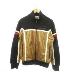 クロコダイル CROCODILE ORIGINAL ヴィンテージ スタンドカラージャケット ジップアップ 裏毛 切替 ロゴ ライン L 茶 ブラウン /MN1 ■GY01