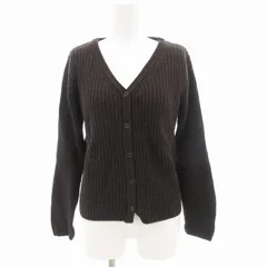 N.Natural Beauty Basic N.ナチュラルビューティーベーシック リブカーディガン ニット 長袖 M 黒 ブラック 赤 レッド /GV ■GY39