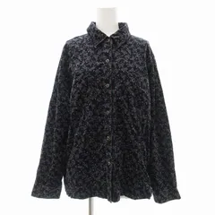 シンプルライフ SIMPLE LIFE コーデュロイシャツ 長袖 ペイズリー柄 総柄 M 紺 ネイビー /JS