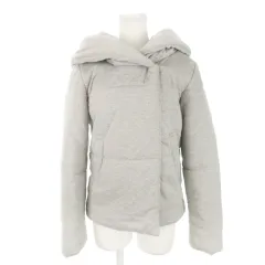 アズールバイマウジー AZUL by moussy 中綿ジャケット ビッグカラー ダブル スナップボタン ボリューム S グレー /MN11 ■GY18