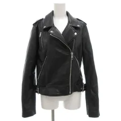 ザラ ZARA ダブルライダースジャケット フェイクレザー ジップアップ M 黒 ブラック /GV ■GY18
