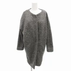 アズールバイマウジー AZUL by moussy ニットコート ジャケット ノーカラー ひざ丈 S グレー /FF