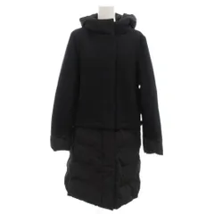 ドゥクラッセ DoCLASSE ウール キルト切替2WAYコート 中綿 ロング フード付き L 黒 ブラック 15552-090 /GV ■GY18