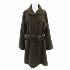 ハイストリート HIGH STREET ステンカラーコート 混紡 ウール ベルト ロング丈 茶 ブラウン /HO□ 0425 ■GY12