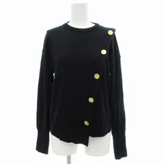 ステートオブマインド STATE OF MIND カーディガン ニット クルーネック 金色ボタン S ダークネイビー /JS