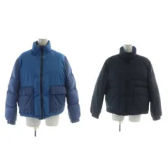 ユニクロ UNIQLO JW ANDERSON リバーシブル ダウンジャケット 長袖 ジップアップ ロゴ M 紺 ネイビー 青 ブルー 211-421646 ■GY19 /MQ
