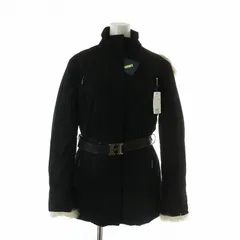 ハスキー HUSKY. 中綿ジャケット アウター フード ファー ジップアップ ベルト付き 42 M 黒 ブラック /XZ ■GY07