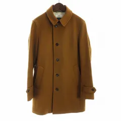 シップス SHIPS ステンカラーコート ミドル 長袖 シングル ロゴ 総裏地 super140 茶 ブラウン ■GY12 /MQ