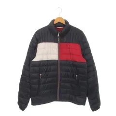 トミーヒルフィガー TOMMY HILFIGER packable 中綿ジャケット スタンドカラー ロゴ ジップアップ 紺 ネイビー /AH13 ■GY44