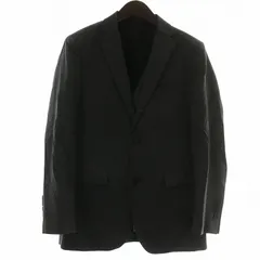 バーバリーブラックレーベル BURBERRY BLACK LABEL スーツ テーラードジャケット ベスト 2点セット ウール シルク混 シングル 2B 背抜き 肩パッド サイドベンツ ストライプ 90-74-165 36R S グレー /XZ ■GY18