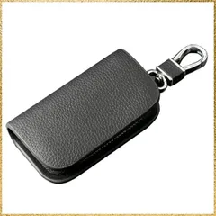 ☆彡送料無料でお届け☆彡Color:ブラック [Fumezu] キーケース レザーキーケース スマートキーケース キーけーす 車 メンズ レディースユニバーサルスマートキーケース 収納 大容量ファスナーキークリップウォレット便利な高級い質感で耐久性のある（黒）