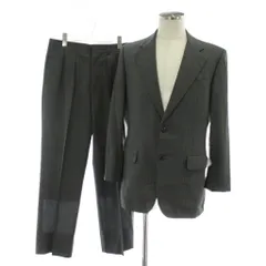 バーバリーズ Burberrys スーツ セットアップ 上下 テーラードジャケット シングル 2B 背抜き 肩パッド サイドベンツ パンツ スラックス ウール ストライプ 92-80-170 A5 M グレー /XZ ■GY17