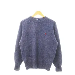ポロ バイ ラルフローレン Polo by Ralph Lauren ニット セーター クルーネック 長袖 ウール ポニー刺繍 S 紫 パープル /MN26 ■GY18