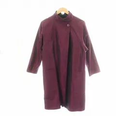 セリーヌ CELINE ヴィンテージ コート ロング スタンドカラー ウール  サテン 総裏地 メタルパーツ ワインレッド 赤 レッド 灰 グレー 金 ゴールド /MP ■GY18