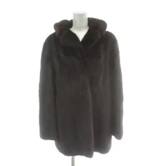 ノーブランド ファーコート アウター ミンク 毛皮 11 ブラウン ハーフ丈 /PP ■GY18