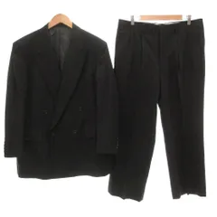 バーバリーズ Burberrys ヴィンテージ セットアップ スーツ テーラードジャケット スラックス パンツ 総裏地 ダブル ウール 黒 ブラック 秋冬 /AE ■GY11