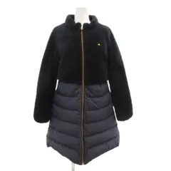 ケイトスペード KATE SPADE ダウンコート 160 ジップアップ ボア 切替 紺 ネイビー /AE ■GY14