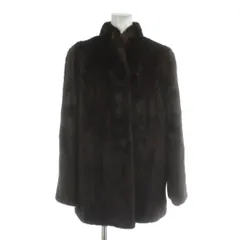 ノーブランド ファーコート アウター 毛皮 ミンク ミドル 11 L 茶色 ブラウン /XZ ■GY11