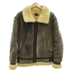 フリーダムFREEDOM B-3フライトジャケット ムートン 38 ジップアップ ラムレザー シープスキン ネックベルト 茶 ブラウン /GV ■GY18