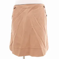 ポールカ PAULE KA フレアスカート ひざ丈 ボタン装飾 42 ベージュ系 /GV