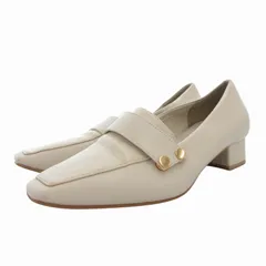 ランダ RANDA スクエアトゥパンプス チャンキーヒール レザー S 22.0-22.5cm 白 アイボリー /FT