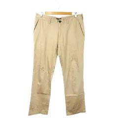 バーバリーブラックレーベル BURBERRY BLACK LABEL チノパンツ ジップフライ 薄手 ワンポイント チェック 85 ベージュ /MN22 ■GY11