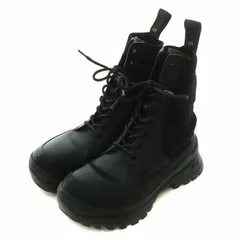 ステラマッカートニー STELLA McCARTNEY ショートブーツ レザー ラウンドトゥ サイドゴア レースアップ 黒 ブラック /XZ ■GY19