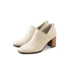 [セスト] ウッドヒール ブーティ レディース 3L アイボリー dab79000-IV-3L