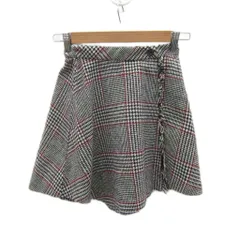 グリーンレーベルリラクシング ユナイテッドアローズ green label relaxing フレアスカート 115 黒 ブラック グレンチェック柄 フリンジ /YS28 ■GY58 女の子