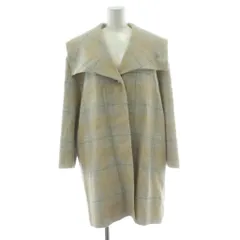 クレージュ courreges コート ウール 9AR グレー マルチカラー チェック柄 ショールカラー 長袖 /PP ■GY58
