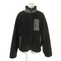 アイテムズ アーバンリサーチ ITEMS URBANRESEARCH フリースジャケット ボア M 黒 ブラック 長袖 スタンドカラー 胸ポケット /MN30 ■GY58