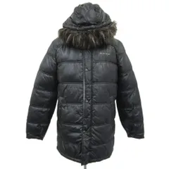 コンバース CONVERSE 中綿ジャケット L 黒 ブラック スタンドカラー ファーフード付き 2way ミドル丈 /YS18 ■GY58