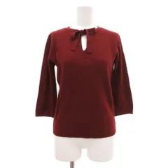 ケーティー キヨコ タカセ  K.T KIYOKO TAKASE ニット セーター 長袖 リボン カシミヤ混 M ボルドー 赤 レッド /JS ■GY58