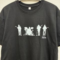 新品 ビートルズ The Beatles バンドTシャツ ミュージックTシャツ ブラック Lサイズ バンティー バンT バンド ロック ゴシック メタル メンズ レディース ユニセックス かっこいい シルエット 半袖 夏物 夏服 プリント 古着 ユーズド