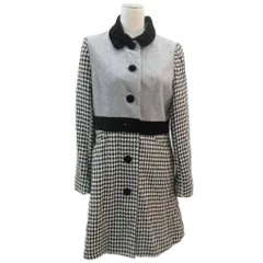 ハッシュアッシュ HusHusH ステンカラーコート ロング丈 2 M グレー 千鳥格子柄 丸襟 /SY28 ■GY58