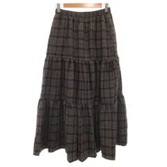 サマンサモスモス SM2 タグ付き ティアードスカート ロング丈 チェック柄 L グレー /NL ■GY59