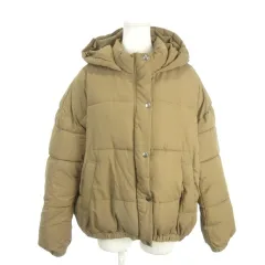 アズールバイマウジー AZUL by moussy 中綿ジャケット 上着 L 茶 ブラウン フード付き 長袖 パデッド /AH18 ■GY58